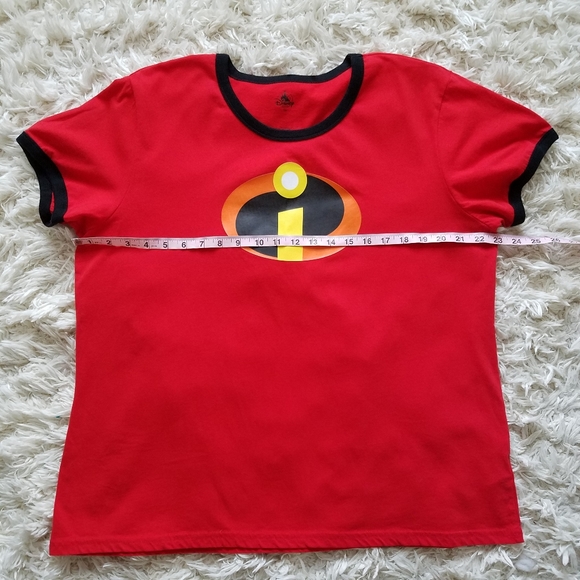 Disney Incredibles 2 Elastica short sleeve t-shirt ringer red black - Picture 3 of 8